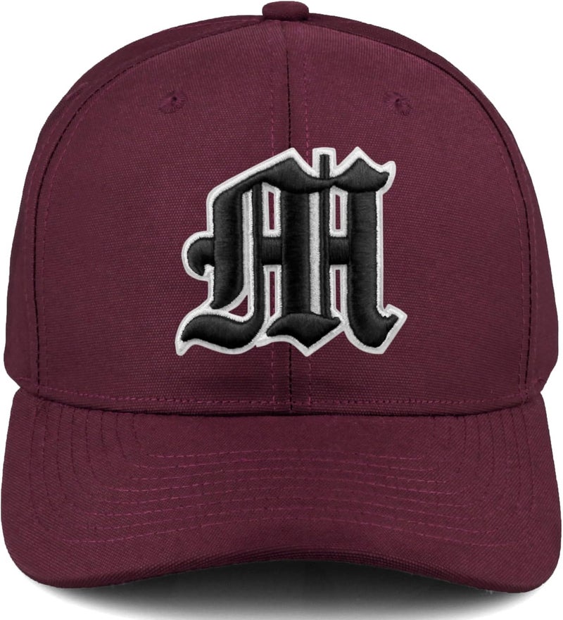 Daxton Store Premium Mid Profile Hat Semi Curved Visor Cap White Black Gothic Embroidered A to Z Letter Number Initial - Image 2